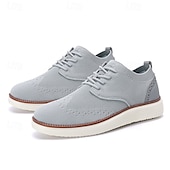 cheap Men&#039;s Sneakers-Men&#039;s Breathable Knit Brogue Sneakers - Casual Lace-Up Lightweight Shoes for Daily Wear &amp; Walking