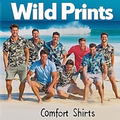 economico Camicia vintage-Per uomo Floreale Mimetico Veterani Camicia Maglietta informale Camicia con bottoni Manica corta Esercito Militray Esterno Da mare Abbigliamento di strada Estate Primavera Collo ripiegabile Stampa 3D