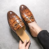 billiga Tillfällig-lackmockasiner för män - sofistikerad slip-on med metallspänne för affärs- och fritidskläder