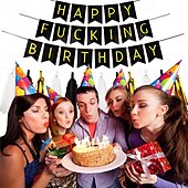 preiswerte Geburtstagsfeierbedarf-Geburtstagsparty-Banner - &quot;Happy F*cking Birthday&quot; - schwarz &amp;Goldthema mit Quaste oder Wirbel Dekoration Optionen für eine wilde Feier