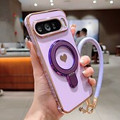baratos Outras capas para telefone-telefone Capinha Para Google Pixel 9 Pro Pixel 9 Pro XL Pixel 8 Pro Pixel 8 Pixel 9 Capa traseira Com Suporte com pulseira Antichoque Retro Galvanização