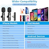 olcso Mikrofonok-vezeték nélküli lavalier mikrofon bluetooth hajtóka telefon mikrofon videó rögzítéshez - mini klip mikrofonokhoz iphone-hoz  &amp; android