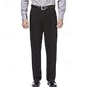 preiswerte Schlank-Herren Anzughose Hose Plissiert Tasche Gerader Schnitt Einfach Komfort Weich Volle Länge Formell Geschäft Täglich Mode Streetwear Cachi scuro Hellkaki