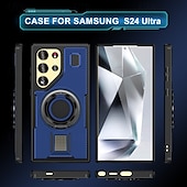 お買い得  サムスン用ケース-電話 ケース 用途 サムスンのギャラクシー S24 Ultra Plus S23 Ultra Plus A55 A35 A25 A15 5G A54 A34 A14 バックカバー バンカーリング 耐衝撃 レトロ風 TPU PC