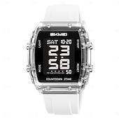 cheap Digital Watches-SKMEI 2409 Waterproof Electronic Watch Luxury Outdoor Countdown Stopwatch Digital Wristwatch For Man Women Calendar Led Light Silicone Watch