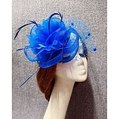 economico Fascinator-Fascinatori Cappello da velo di rete in piuma Matrimonio Ladies Day Con copricapo in petali di piuma