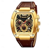abordables Montres à quartz-Montre à quartz SKMEI pour homme luxe grand cadran montre d&#039;affaires extérieure chronomètre lumineux calendrier montre en cuir étanche
