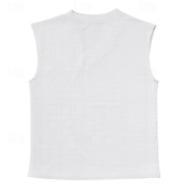 economico Canotte da palestra-Per uomo Canotta Maglietta smanicata Canottiera Maglietta senza maniche Senza Maniche Scollo a V Estate Semplice Moda Designer Essenziale Classico Vacanza Streetwear Uscire Nero Bianco Blu marino