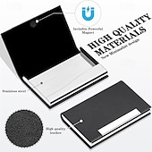 cheap Card Holders &amp; Cases-Business Card Holder/ Case Professional PU Leather &amp; Stainless Steel Multi Wallet Credit Card ID Case/Holder