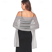 voordelige bruiloft gast wraps-Damesomslag Elegant Mouwloos Polyester Bruiloftsomslagen Met Pure Kleur Voor Feest Lente zomer
