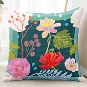 baratos estilo floral e plantas-Capa de Almofadas Decorativas de Flores 1PC Capa de Almofada Quadrada Macia para Sofá Capa de Almofada para Quarto Sala de Estar Cadeira