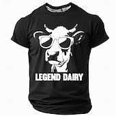 abordables Camisetas con estampado animal-Hombre Gracioso Vacas lecheras Camiseta Manga Corta Camiseta Impresión 3D Cuello Barco Camisa Moda Diario Calle Diario Negro Rojo Azul Piscina Verano Primavera Ropa S M L XL XXL XXXL