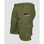 cheap Classic-Men&#039;s Cargo Shorts Shorts Summer Shorts Drawstring Elastic Waist Multi Pocket Eagle National Flag Comfort Wearable Knee Length Outdoor Sport Daily Fashion Casual Black Navy Blue