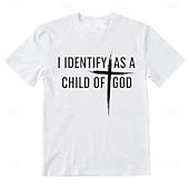 billiga Tro T-shirts-Påsk Herr Jesus Christian T-shirt Kortärmad T-shirt 3D-tryck Rund hals Skjorta Designer Ledigt Fest Helgdag Svart Vit Orange Sommar Vår Kläder S M L XL XXL XXXL