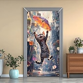 billiga Dörröverdrag-Rolig djur dansande dörrdekorationer dörröverdrag dörrgobeläng dörrgardin dekoration bakgrund inomhus/utomhus dörrbanner för främre dörr bondgård