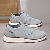 cheap Men&#039;s Sneakers-Men&#039;s Breathable Knit Brogue Sneakers - Casual Lace-Up Lightweight Shoes for Daily Wear &amp; Walking