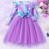 economico Vestiti casual-Bambino Da ragazza Vestito Farfalla Coniglietto Manica lunga Esterno Informale Di tendenza stile sveglio Poliestere Al ginocchio Abito casual Abito linea A Estate 4 anni + Rosa Viola Arancione