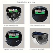 economico Applique per esterni-4 pezzi luce da parete solare impermeabile per esterni cortile giardino recinzione scala parete balcone recinzione illuminazione luce bianca luce calda radiante
