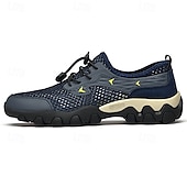 baratos Ténis para Homem-Homens Tênis Tênis Anfíbio Pele PU Com Transparência Respirável Confortável Antiderrapante Com Cadarço Preto Azul Cinzento Verão Primavera