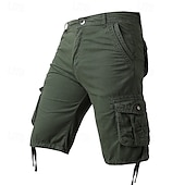 billiga Klassisk-Herr Cargo-shorts Shorts Sommarshorts Flera fickor Slät Komfort Bärbar Knelängd Utomhus Sport Dagligen Mode Ledigt Svart Blå