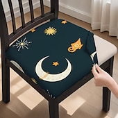 abordables Funda para silla de comedor-Funda para asiento de silla de comedor, funda para taburete, fundas de poliéster con estampado geométrico