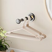 cheap Bathroom Gadgets-Suction Cup Clothes Hanger Rack, No-Drill Retractable Wall-Mounted Drying Rack for Balcony and Home Organization
