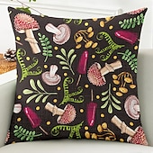 cheap Floral &amp; Plants Style-Mushroom Plant Decorative Toss Pillows Cover 1PC Soft Square Couch Cushion Case Pillowcase for Bedroom Livingroom Sofa Chair
