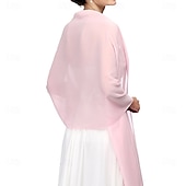 preiswerte Wraps für Hochzeitsgäste-Damenumhang Elegant Ärmellos Chiffon Hochzeit Schals Mit Unifarbe Für Party Frühling &amp; Sommer