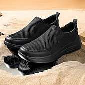 billiga Slip-ons och loafers till herrar-moderna slip-on-sneakers för män, grå mesh med elastisk slingring, snygga och bekväma urbana skor