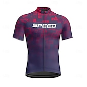 abordables Maillots pour hommes-Homme Maillot Velo Cyclisme Manche Courte Cyclisme Tee-shirt Maillot avec 3 poches arrière VTT Vélo tout terrain Respirable Séchage rapide Conception anatomique Mèche Rose foncé Pourpre foncé Rouge