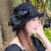 cheap Fascinators &amp; Hats-1950s Retro Vintage Hat Women's Valentine's Day Derby Ascot Horse Racing Festival Adults' Hat All Seasons