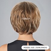abordables perruque plus âgée-Perruque Synthétique Ondulé Vague d&#039;eau Coupe dégradée Coupe Asymétrique Fabriqué à la Machine Perruque 12 pouces A1 Cheveux synthétiques Femmes Classique Confortable Cheveux Mèches / Balayage Blond