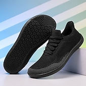billiga Vardagssneakers-barfota vardagssneakers för män - modern svart, andningsbar mesh, komfortsula - lämplig för dagligt bruk och lätta sporter