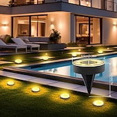 Недорогие Наземные огни-4шт 2шт 1шт 8 W Светодиоды на солнечной батарее Солнечная батарея Водонепроницаемый с функцией освещения Тёплый белый Холодный белый 1.2 V Уличное освещение двор Сад 8 Светодиодные бусины Новый год