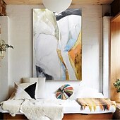 economico Quadri astratti-grande dipinto a olio fatto a mano bianco grigio e nero dipinto 3d dipinto astratto strutturato fatto a mano dipinto a olio moderno dipinto a mano arte moderna da parete decorazione arte