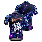 abordables Maillots pour hommes-Homme Maillot de cyclisme Manche Courte Cyclisme T-shirt Maillot avec 3 poches arrière VTT Vélo tout terrain Respirant Séchage Rapide Design Anatomique Évacuation de l&#039;Humidité Pourpre foncé Bleu