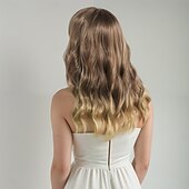 levne Syntetické trendy paruky-Syntetické paruky Loose Curl Velké vlny Vrstvený střih Hluboké rozdělení na stroji Paruka 20&quot; A1 Umělé vlasy Dámské Střední část Klasické Melírované vlasy Hnědá