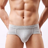 お買い得  メンズのボクサーパンツ-男性用 １枚 ベーシックパンティー ブリーフ パッチワーク ポリエステル 高通気性 ソフト 快適 平織り ミッドライズ ライトピンク ブラック
