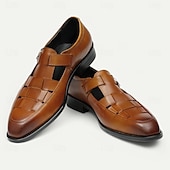 cheap Premium Leather Sandals-Men&#039;s Chic White Leather Monk Strap Shoes - Stylish Choice for Summer Weddings and Formal Events
