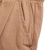 baratos Clássico-Homens Calção Shorts de linho Shorts de verão calções capri Shorts de praia Bolsos Com Cordão Cintura elástica Tecido Conforto Respirável Comprimento da panturrilha Férias Feriado Praia Havaiana Boho