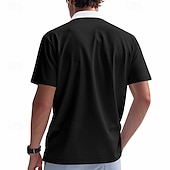 voordelige Klassieke polo voor heren-Voor heren Polo met kwartrits Golfshirt Dagelijks Feestdagen Kwart ritssluiting Korte mouw Modieus Basic Kleurenblok Lapwerk Zomer Lente Normale pasvorm Licht Blauw Zwart Wit Wijn Marineblauw Oranje
