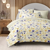 economico 100% cotone-Copertura per piumone floreale set di biancheria da letto singolo copripiumino morbido e leggero con 2 federe per estate e primavera