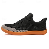 billiga Vardagssneakers-barfota vardagssneakers för män - modern svart, andningsbar mesh, komfortsula - lämplig för dagligt bruk och lätta sporter