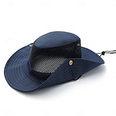 billiga uppvärmning avkylning-solhatt för män som andas, bred brättad hopfällbar buckethatt med mesh, uv-skydd fiskehatt för campingvandring
