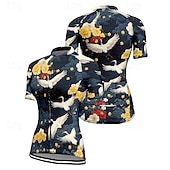 olcso Női trikók-Női Biciklis ruházat Állat Virág Rövid ujjú Kerékpár Póló Dzsörzé 3 hátsó zsebbel Hegyi biciklizés Gyors szárítás Anatómiai tervezés Bélfonalszövet Légáteresztő Sport Fekete Piros Tengerészkék Ruházat