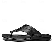 preiswerte Urlaubsandalen-Moderne Flip-Flops aus hellbraunem Kunstleder für Herren mit doppelten Aussparungen und verstellbaren Riemen – vielseitiges Schuhwerk für Komfort im Alltag