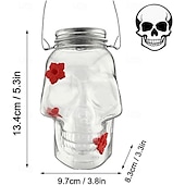 cheap Backyard Birding &amp; Wildlife-Hummingbird Feeder for Outdoors Hanging, Skull Shaped Humming Bird Feeder with 4 Feeding Ports, Halloween Gothic Bird Feeder Garden Backyard Decorative, Clear