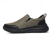 billiga Slip-ons och loafers till herrar-moderna slip-on-sneakers för män, grå mesh med elastisk slingring, snygga och bekväma urbana skor