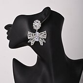 billiga Örhängen-Dam Dubb Örhängen geometriska Dyrbar Rosett Elegant Mode Personlig Diamantimitation örhängen Smycken Silver / Brun Till Bröllop Fest Gåva 1 par