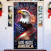 cheap 4th of July-4th of July Independence Day Door Decorations Door Covers American Door Tapestry Door Curtain Decoration Backdrop Indoor/Outdoor Door Banner for Front Door Farmhouse